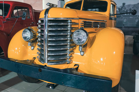1947 American Classic Yellow truck made in Chicago.のeditorial素材
