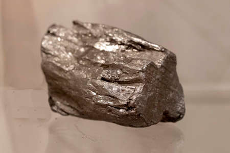 Graphite collection stone on display (selective focus).の写真素材