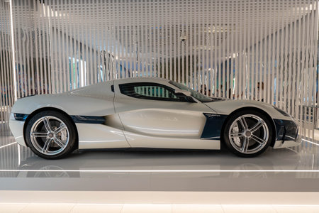 10.21.2021 - Dubai, UAE - Croatia Pavilion  in Expo 2020 world's fastest electric luxury car an...