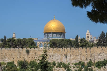 The Mosque Dome of the Rock on the Mount of Olives (Israel, Jerusalem)