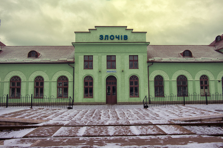 Zolochiv railway station. Train station (Ukraine, Zolochiv, 1870)のeditorial素材
