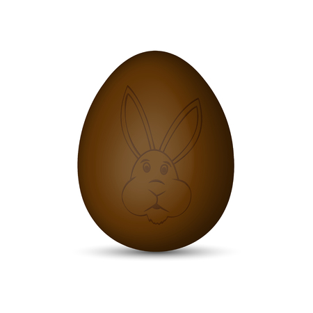 Chocolate easter egg with the image of the Easter bunny.のイラスト素材