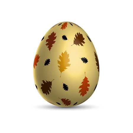 Easter egg with a pattern of oak leavesのイラスト素材