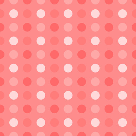 Seamless pattern with red polka dots on a pink backgroundのイラスト素材