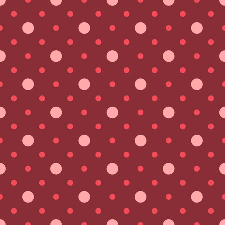 Seamless pattern with red polka dots on a red backgroundのイラスト素材