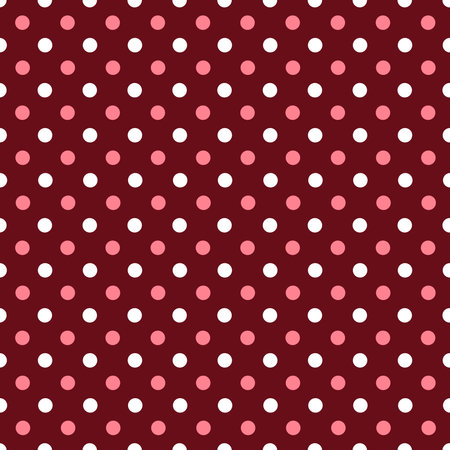 Seamless pattern with white dots on red background. Vector illustration.のイラスト素材