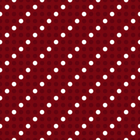 Seamless pattern with white polka dots on a red backgroundのイラスト素材