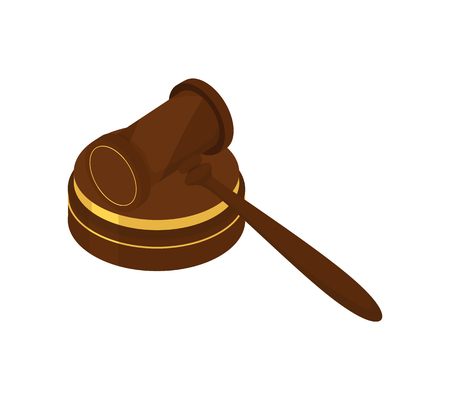 Judge hammer isolated on white. Vector illustrationのイラスト素材