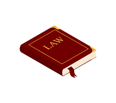 Book of law isolated on white background. Isometric signのイラスト素材