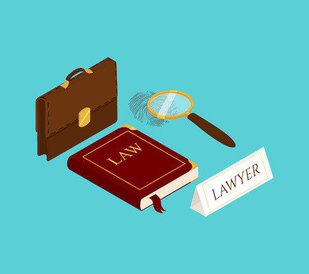 Law and justice isometric vector illustration. Legal law concept.のイラスト素材