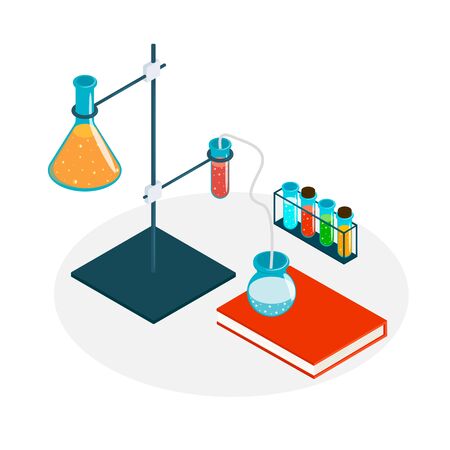 Medical Laboratory. set of laboratory equipment for science experiments vector illustration. Vector illustration eps 10.のイラスト素材