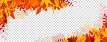 Autumn leaves autumn landscape background can be used for poster, banner, flyer, invitation, website or greeting card. Vector illustration eps 10.のイラスト素材