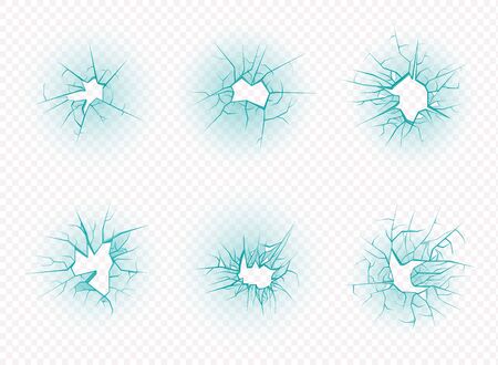Cracks isolated. Broken glass, vector illustrationのイラスト素材