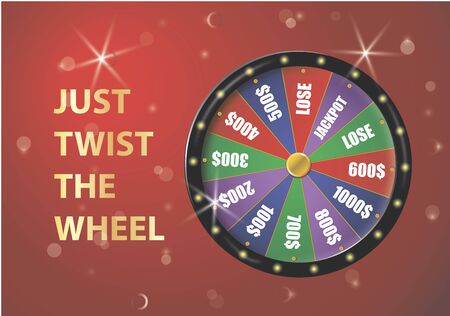 Fortune wheel, Realistic roulette design for lottery, casino games. Vector illustration eps 10.のイラスト素材
