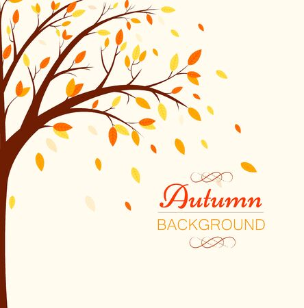 Autumn background with fallen leaves. Vector bannerのイラスト素材