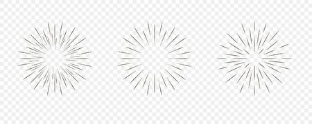 Star burst, sun burst sunshine. Radiating from the center of thin beams, lines.のイラスト素材