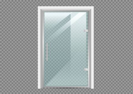 Glass door isolated on transparent background. Vector illustrationのイラスト素材
