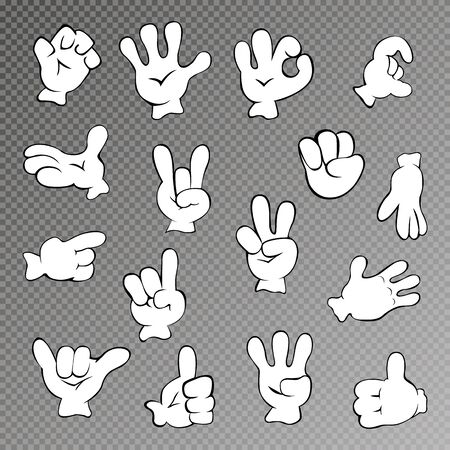 Vector set of cartoon hands. Vector illustration eps10.のイラスト素材