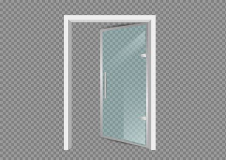 Glass door isolated on transparent background. Vector illustrationのイラスト素材