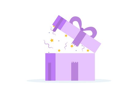 Gift box isolated on white background. Surprise gift, vector illustrationのイラスト素材