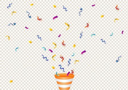 Colorful bright confetti isolated on transparent background. Celebration Party Vector illustrationのイラスト素材