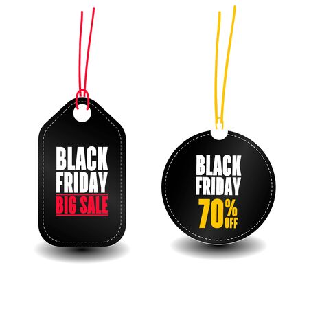 Sale tags with text. Vector labels for design banner and flyers. Black Friday sales tag. Vector illustrationのイラスト素材