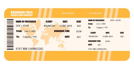 Vector illustration of airline boarding pass - stock vectorのイラスト素材