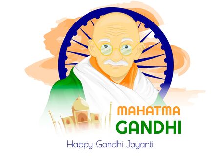 Vector illustration October 2 Mahatma Gandhi Jayanti Indian freedom fighter design for poster.のイラスト素材