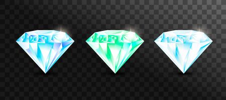 Set of  jewelry gems, stone for game. Vector illustrationのイラスト素材