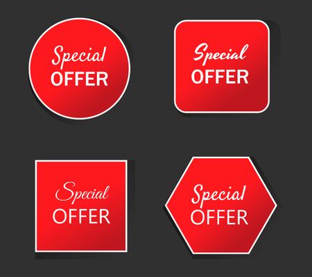 Special Offer, sale tag, banner design template, app icon, Vector Modern Sticker Illustration.のイラスト素材