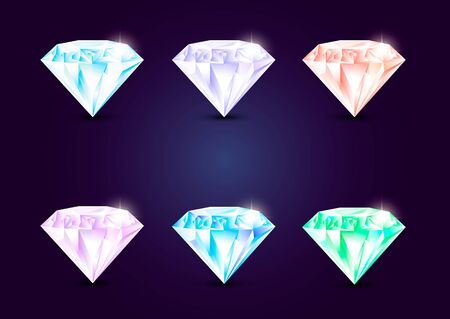 Set of  jewelry gems, stone for game. Vector illustrationのイラスト素材
