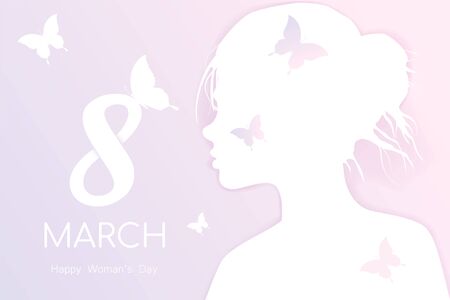 International women's day. Horizontal format design ideal for web banner or greeting card.のイラスト素材
