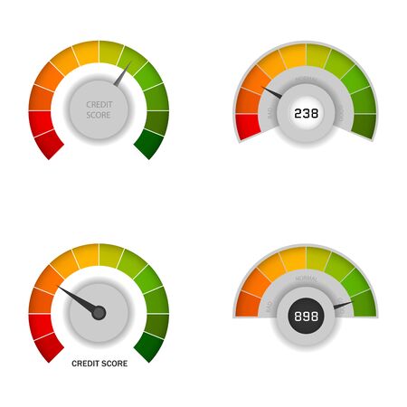 Rating satisfaction mood meter in flat style vector isolated on white.  Vector illustrationのイラスト素材