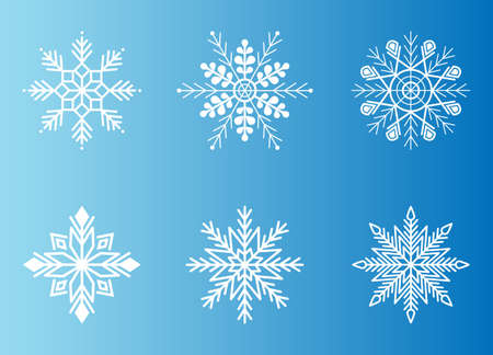 Snowflake symbol collection for design Christmas and New Year banner and cards.のイラスト素材