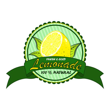 Lemonade poster with modern calligraphy and lemonのイラスト素材
