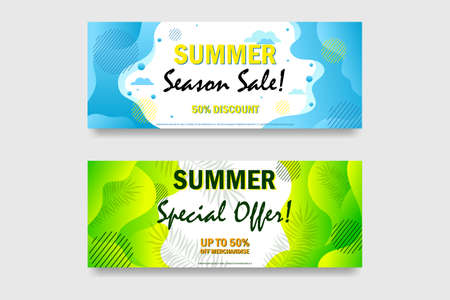 Web abstract banner summer special offer. web templateのイラスト素材