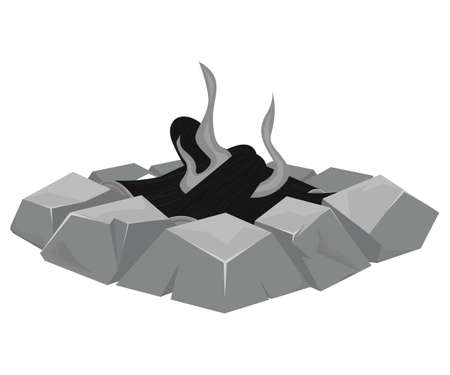 Campfire Background Composition. Wooden camp fire. Vector illustration EPS10のイラスト素材