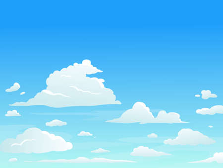 Vector illustration of Cloudy Sky in Anime style. Background designのイラスト素材