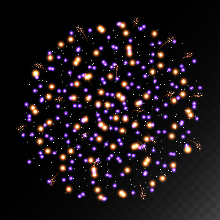 Brightly Colorful Fireworks. Firework. Firecracker rockets bursting.のイラスト素材