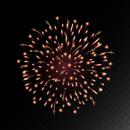 Brightly Colorful Fireworks. Firework. Firecracker rockets bursting.のイラスト素材