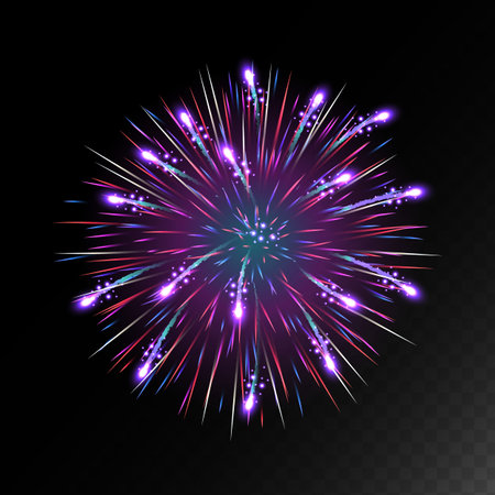 Brightly Colorful Fireworks. Firework. Firecracker rockets bursting.のイラスト素材