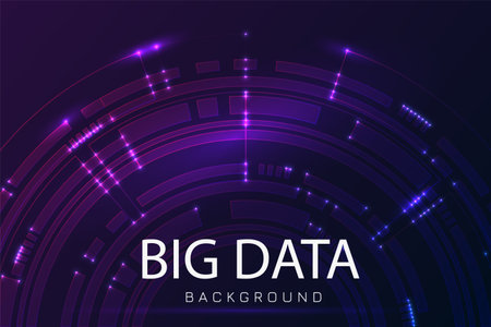 Vector abstract big data visualization. Visual information background. Future technologyのイラスト素材
