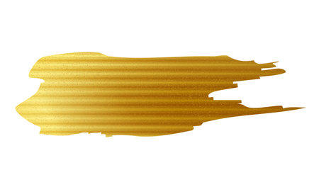 Gold paint brush stroke. Abstract gold glittering textured art illustration. Gold paint smear with glittering texture.のイラスト素材