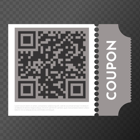 Coupon promotion sale. Coupon fashion ticket card. Coupon discount. Coupon barcode or qr code. Vector illustration EPS10のイラスト素材