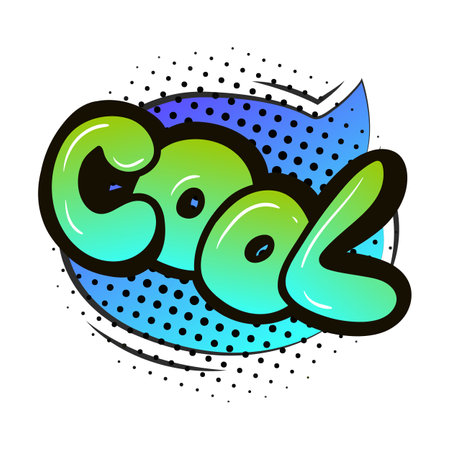 Comic speech bubble with emotion and text. Comic bubble speech clouds. Cartoon cool comic sign vector.のイラスト素材