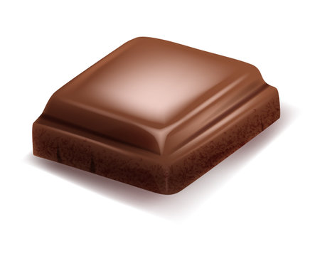 Chocolate. Pieces, shavings. 3D realistic vector set, horizontal and vertical splash of chocolateのイラスト素材