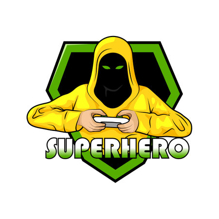 Gamer mascot logo design vector. Men in hood sweater vector illustration. Concept style for badge, emblem and tshirt printing. gamer illustration for esport team.のイラスト素材
