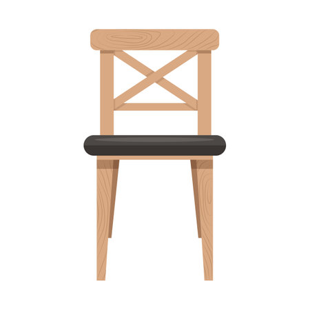 Chair Furniture. Interior item for a cozy isolated interior. Designer trendy furniture. Vector illustration of living room furniture in mid century modern style.のイラスト素材