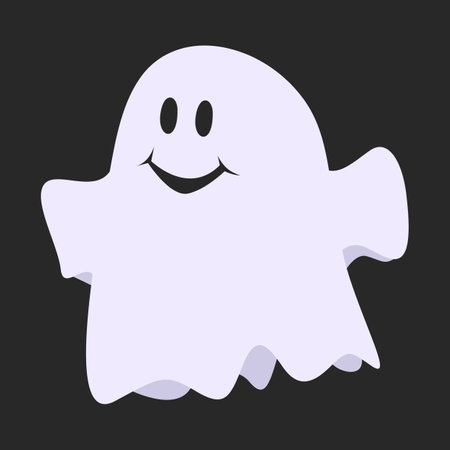 Cartoon halloween ghost, ghosted spooky spirit and mysterious phantom. Scary ghost character, fly funny spook, cute smiling scare halloween ghost mascots vector illustration set.のイラスト素材