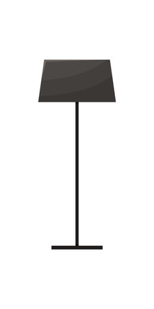 Floor lamp Furniture. Interior item for a cozy isolated interior. Designer trendy furniture. Vector illustration of living room furniture in mid century modern style.のイラスト素材